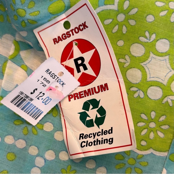 Vintage 60/70’s  Green Blue Drop Waist Dress Midi Mod Flower Power Girls Size - Picture 7 of 9